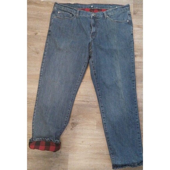 Eddie Bauer Flannel Lined Jeans 38x32 Specially Dyed Work Relaxed Fit Pants - Picture 1 of 8
